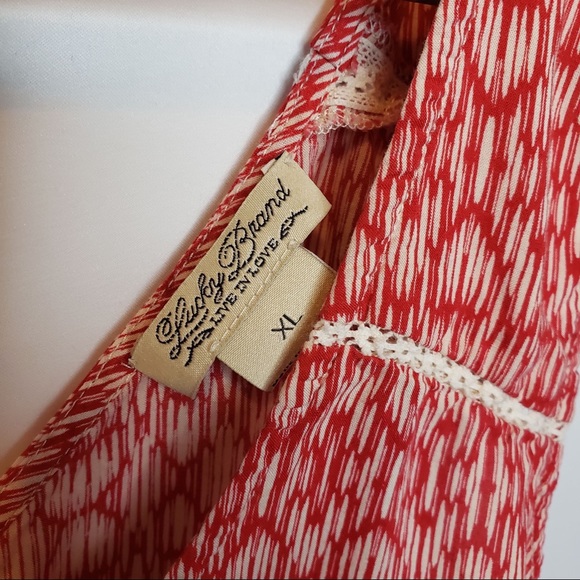 Lucky Brand Criss Cross Tank Top Red Blouse Boho - Picture 6 of 6